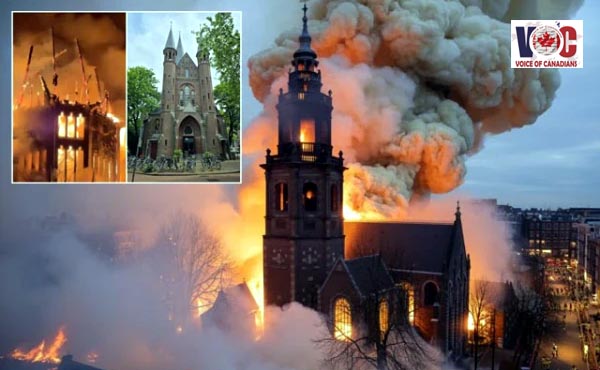 سالِ نو پر ایمسٹرڈیم کے 156 سالہ قدیم چرچ میں آتشزدگی؛ ہولناک ویڈیو وائرل